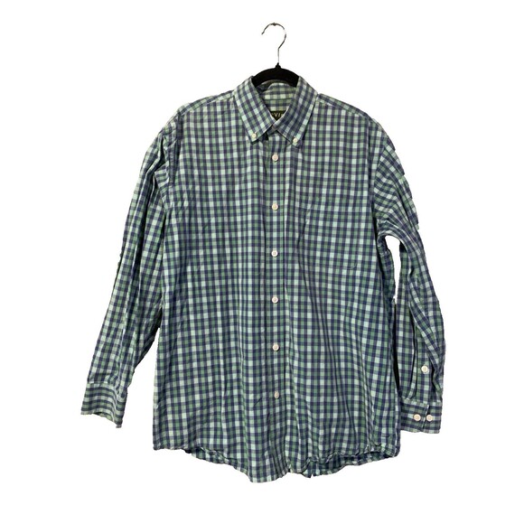 Orvis Shirt Men Large Blue Green Check Heritage Wash Long Sleeve Button Down - Picture 1 of 15